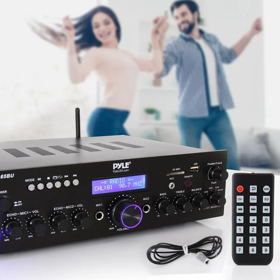 200W Bluetooth Stereo Amplifier - Wireless Streaming, Dual Channel, Compact<Pyle
