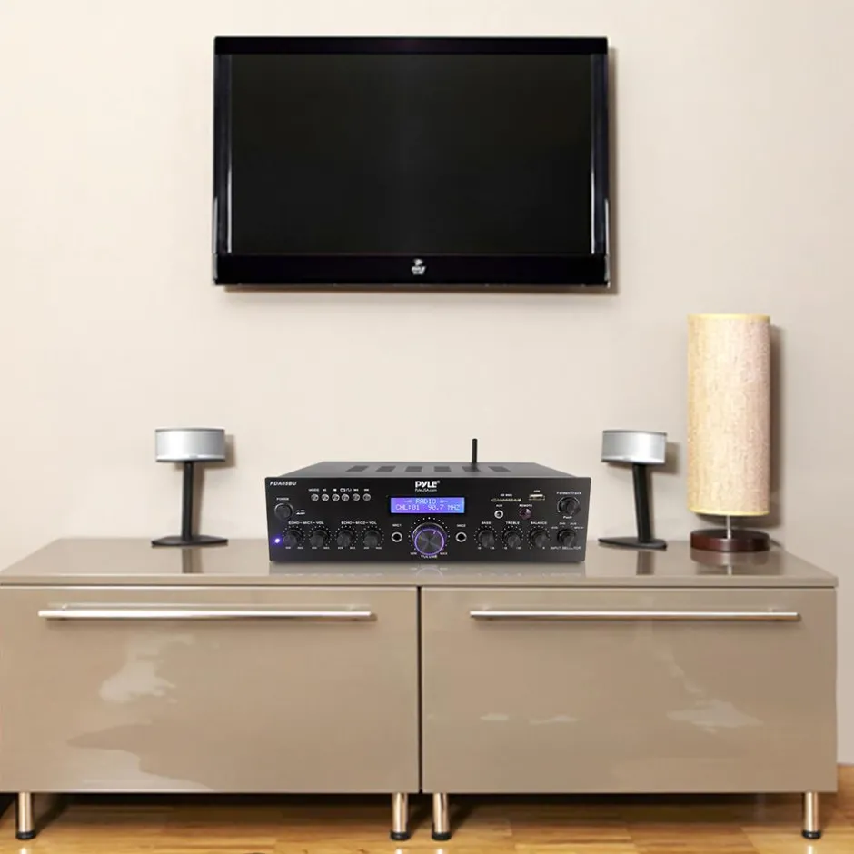 200W Bluetooth Stereo Amplifier - Wireless Streaming, Dual Channel, Compact<Pyle