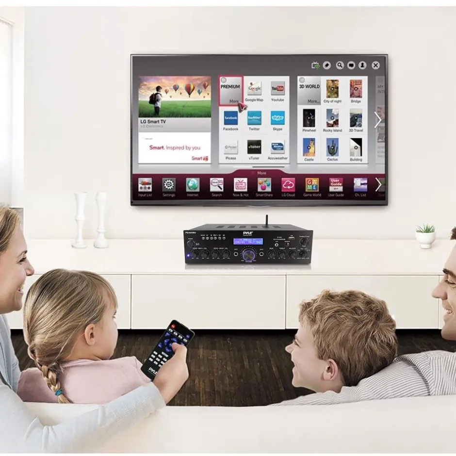 200W Bluetooth Stereo Amplifier - Wireless Streaming, Dual Channel, Compact<Pyle