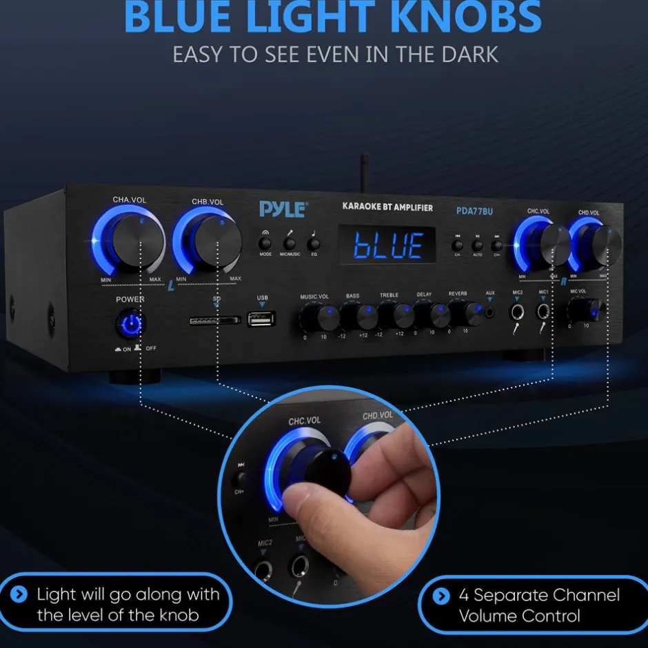 800W Bluetooth Stereo Amplifier with FM Radio & USB<Pyle Discount