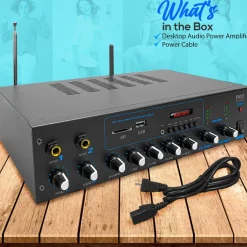 600W Bluetooth Stereo Amplifier - Wireless Streaming, FM Radio, Metal Housing<Pyle Outlet