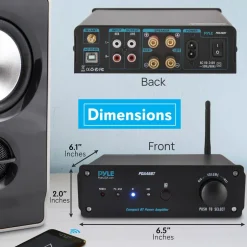 100W Bluetooth Stereo Amplifier - Hi-Fi Sound, USB Connection, Compact Design<Pyle New