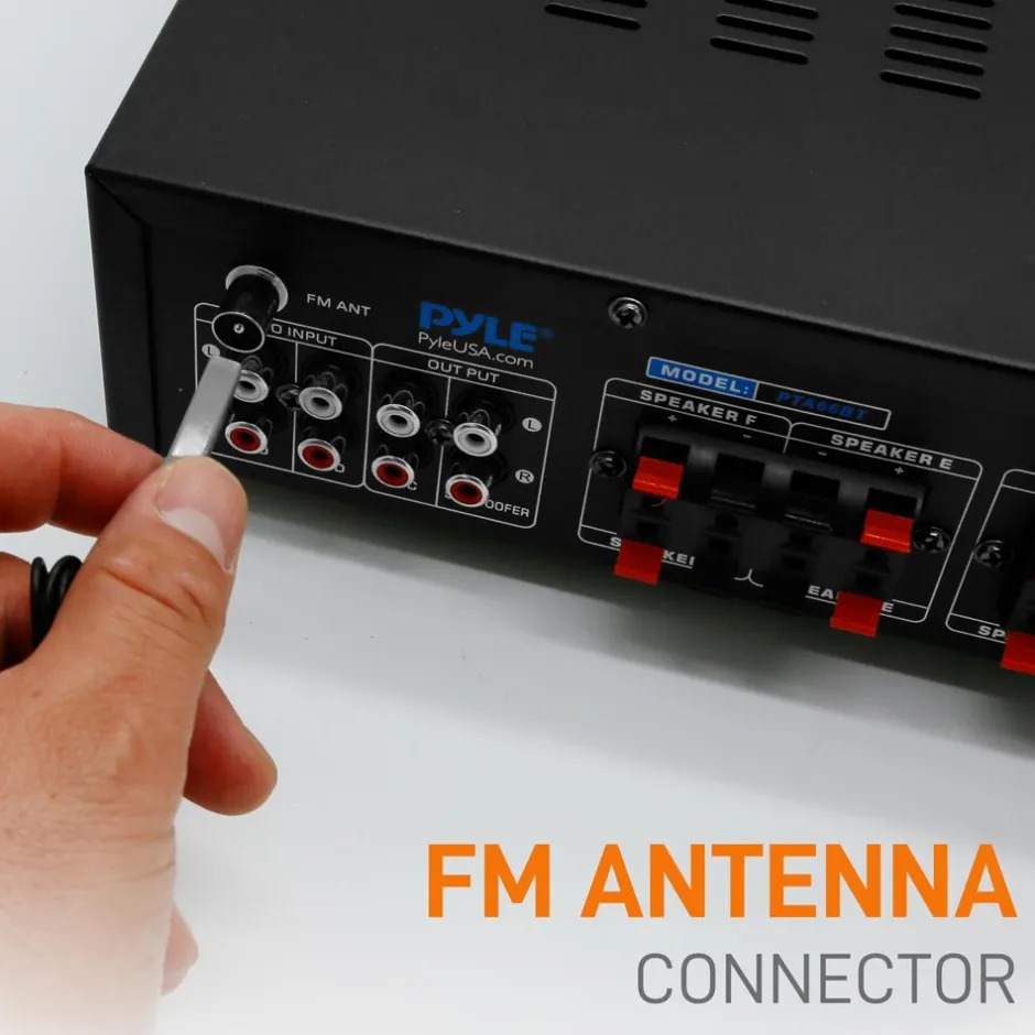 600W 6-Channel Bluetooth Amplifier - Wireless Streaming, FM Radio<Pyle New