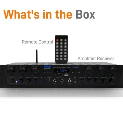 600W 6-Channel Bluetooth Amplifier - Wireless Streaming, FM Radio<Pyle New