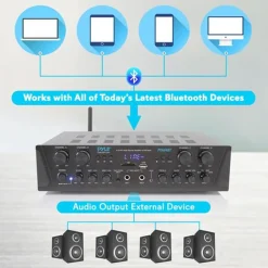 500W 4-Channel Bluetooth Amplifier with FM Radio<Pyle Discount