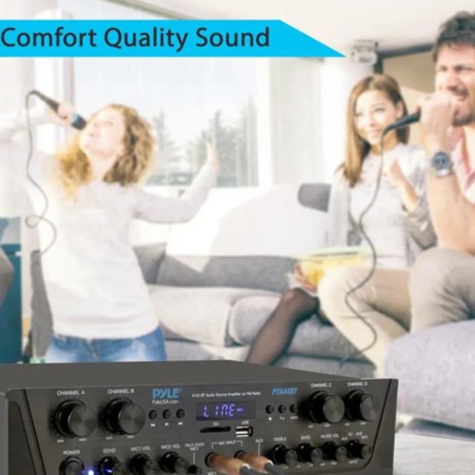 500W 4-Channel Bluetooth Amplifier with FM Radio<Pyle Discount