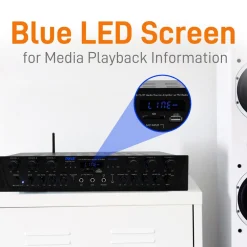 600W 6-Channel Bluetooth Amplifier with FM Radio<Pyle Sale