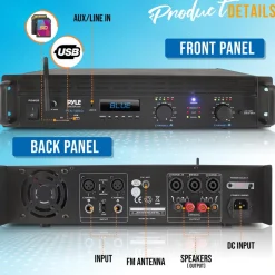 2000W 2-Channel Bluetooth Pro Audio Amplifier with LCD<Pyle Outlet