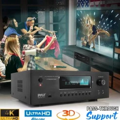 1000W 5.2-Channel Bluetooth Receiver with Wireless Mics<Pyle Clearance