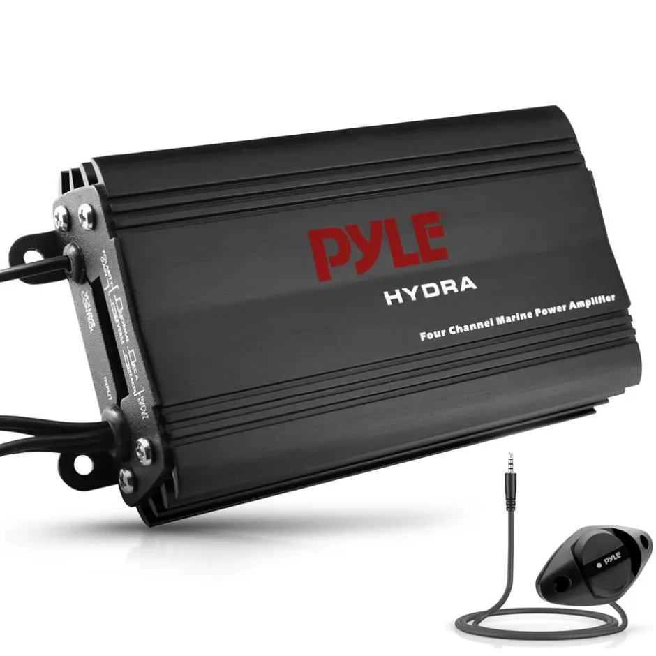 800W 4-Channel Marine Amplifier Waterproof RCA Input Volume Control<Pyle