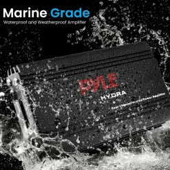 800W 4-Channel Marine Amplifier Waterproof RCA Input Volume Control<Pyle