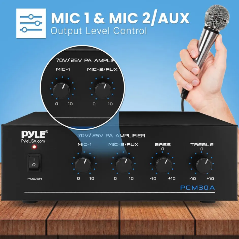 60W Compact Power Amplifier with Bluetooth and Remote<Pyle Clearance