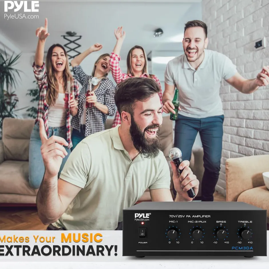 60W Compact Power Amplifier with Bluetooth and Remote<Pyle Clearance