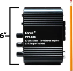 30W Hi-Fi Stereo Amplifier, Class-T Circuit, 12V Adapter Included<Pyle Clearance