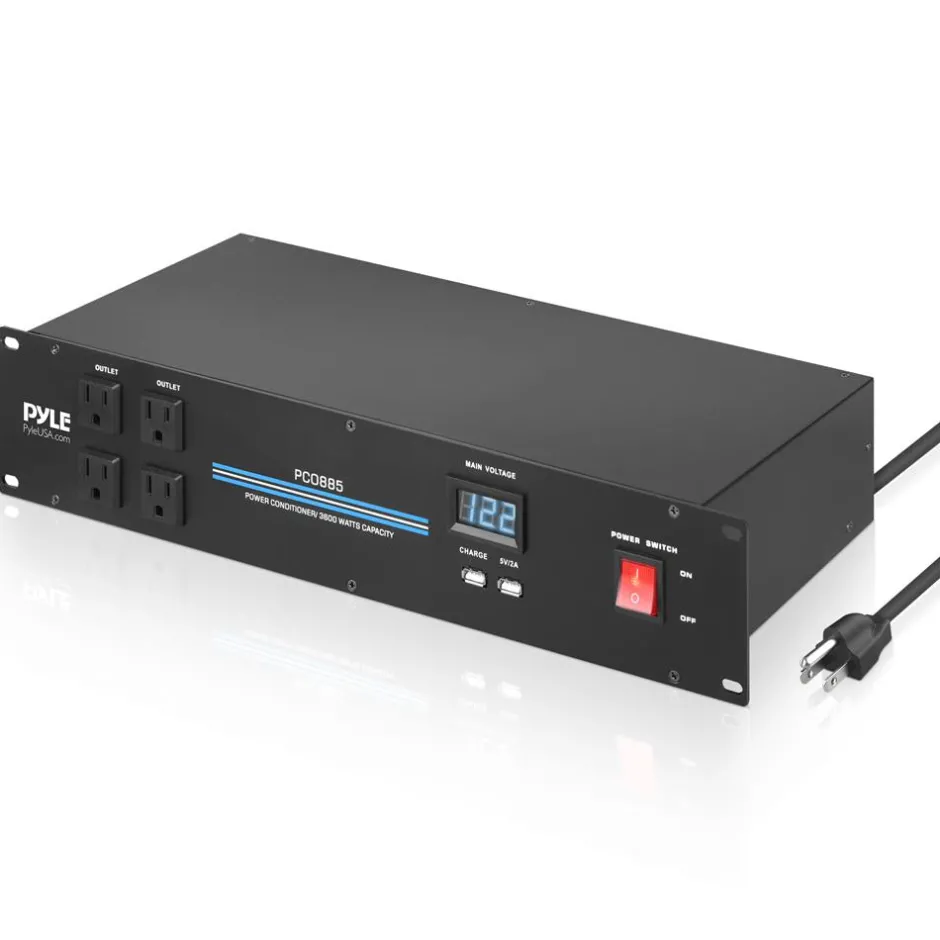 3600W 18-Outlet Rack Power Conditioner, Surge Protection, Digital Display<Pyle Discount
