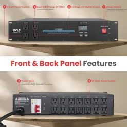3600W 18-Outlet Rack Power Conditioner, Surge Protection, Digital Display<Pyle Discount