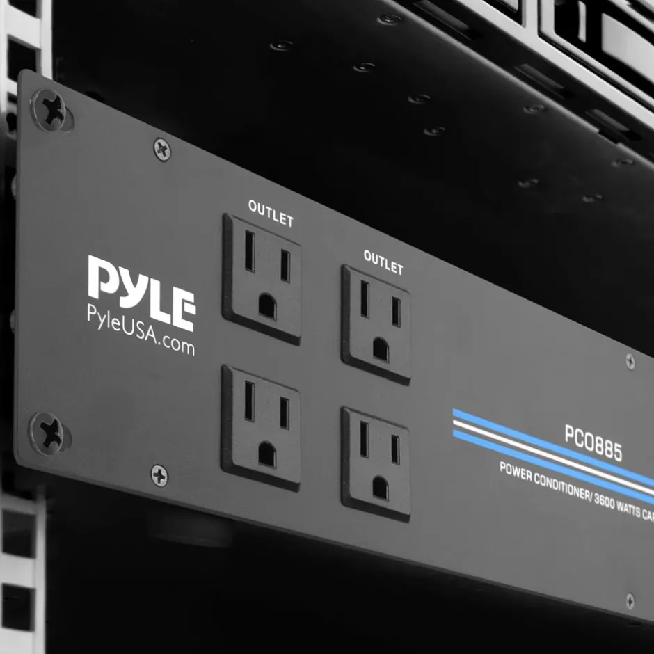 3600W 18-Outlet Rack Power Conditioner, Surge Protection, Digital Display<Pyle Discount