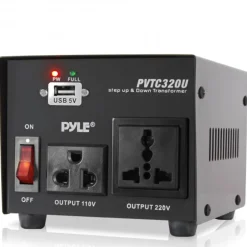 500W Voltage Converter Transformer, USB Port, Metal Housing, Compact<Pyle Clearance