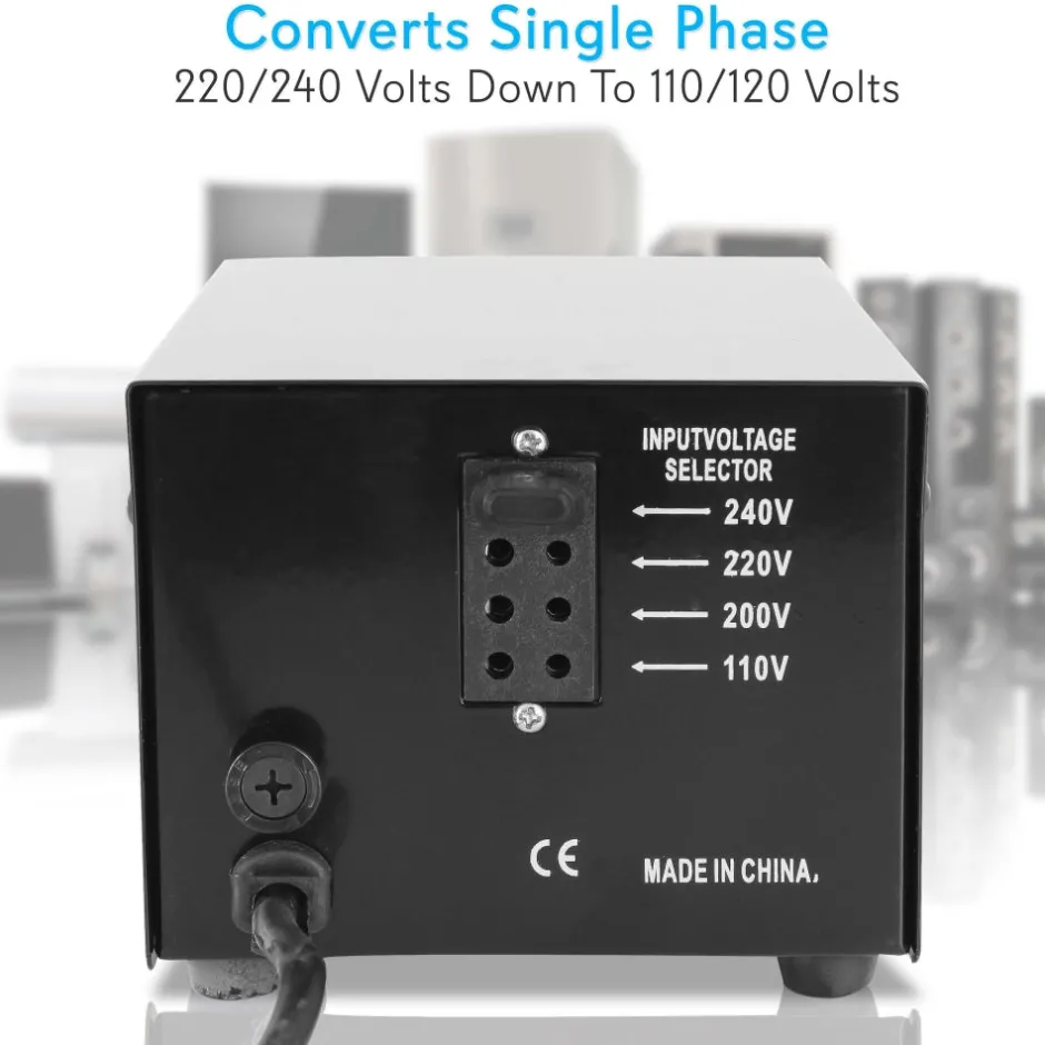 500W Voltage Converter Transformer, USB Port, Metal Housing, Compact<Pyle Clearance