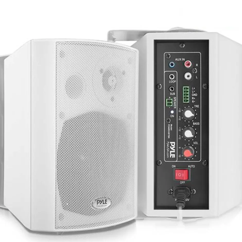 Wall Mount Speaker System - Wireless Bluetooth, 300W, White<Pyle New