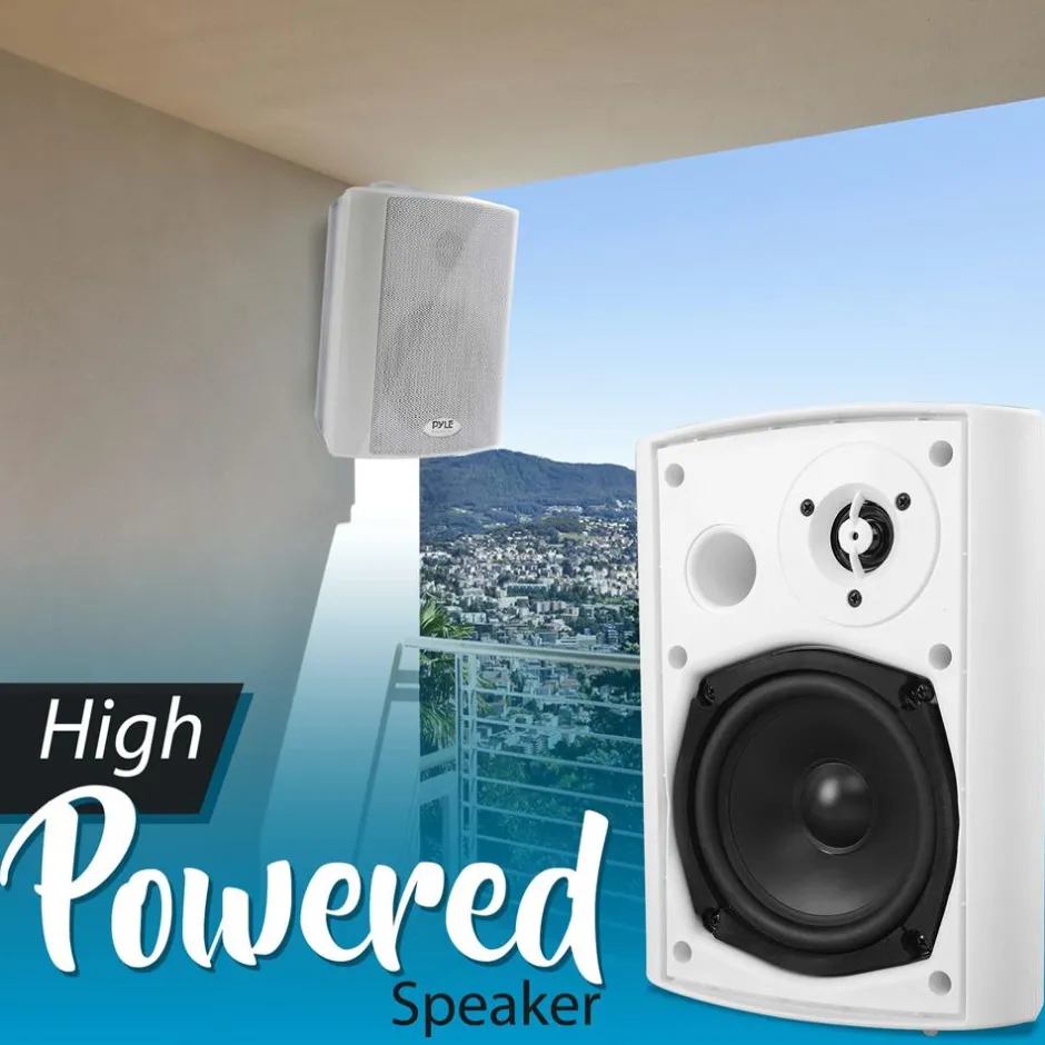 Wall Mount Speaker System - Wireless Bluetooth, 300W, White<Pyle New