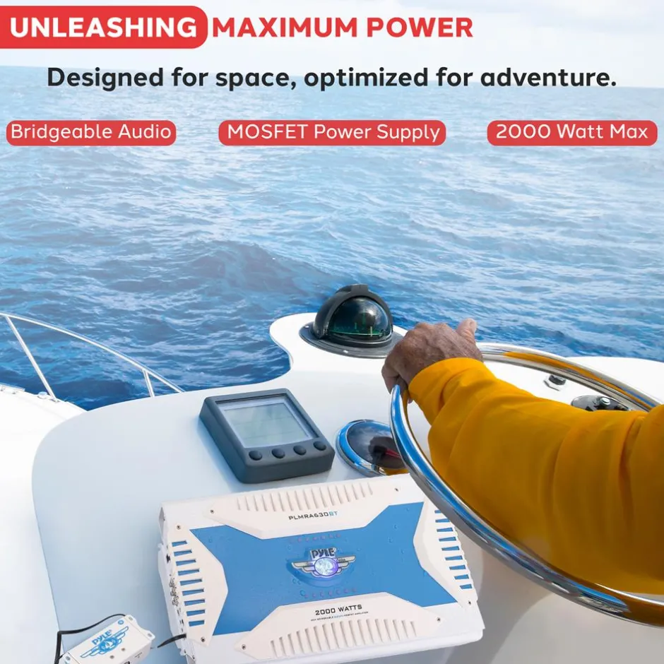 Waterproof Bluetooth Marine Amplifier 2000W 6-Channel MOSFET<Pyle