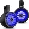Waterproof Bluetooth Marine Speakers 200W LED Lights 6.5" 2-Way System<Pyle Hot