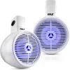 Waterproof Bluetooth Marine Speakers 300W LED Lights White<Pyle Online