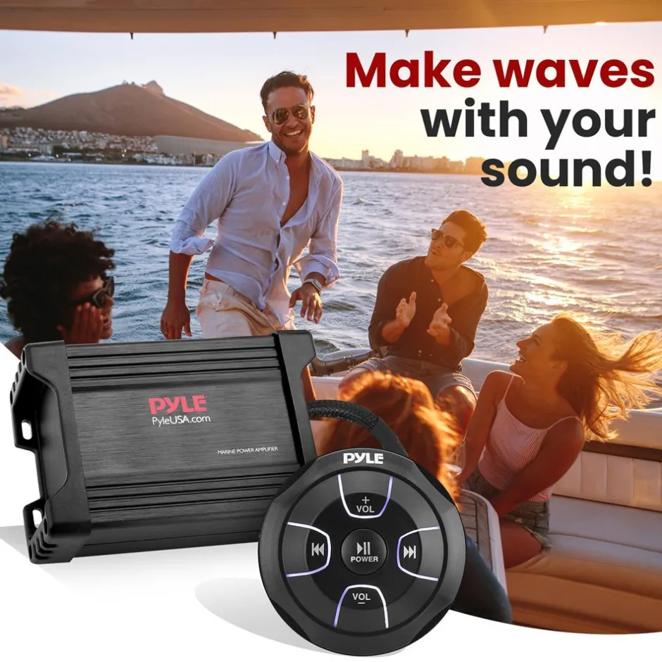 Waterproof Bluetooth Marine Amplifier 600W Weatherproof 2-Channel<Pyle Outlet