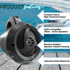 Waterproof Bluetooth Off-Road Speakers 900W Marine Grade Weatherproof<Pyle Sale