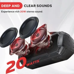 Waterproof Bluetooth Speaker 40W Rechargeable TWS Function RGB Lights<Pyle New
