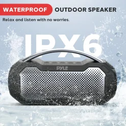 Waterproof Bluetooth Speaker 40W Rechargeable TWS Function RGB Lights<Pyle New