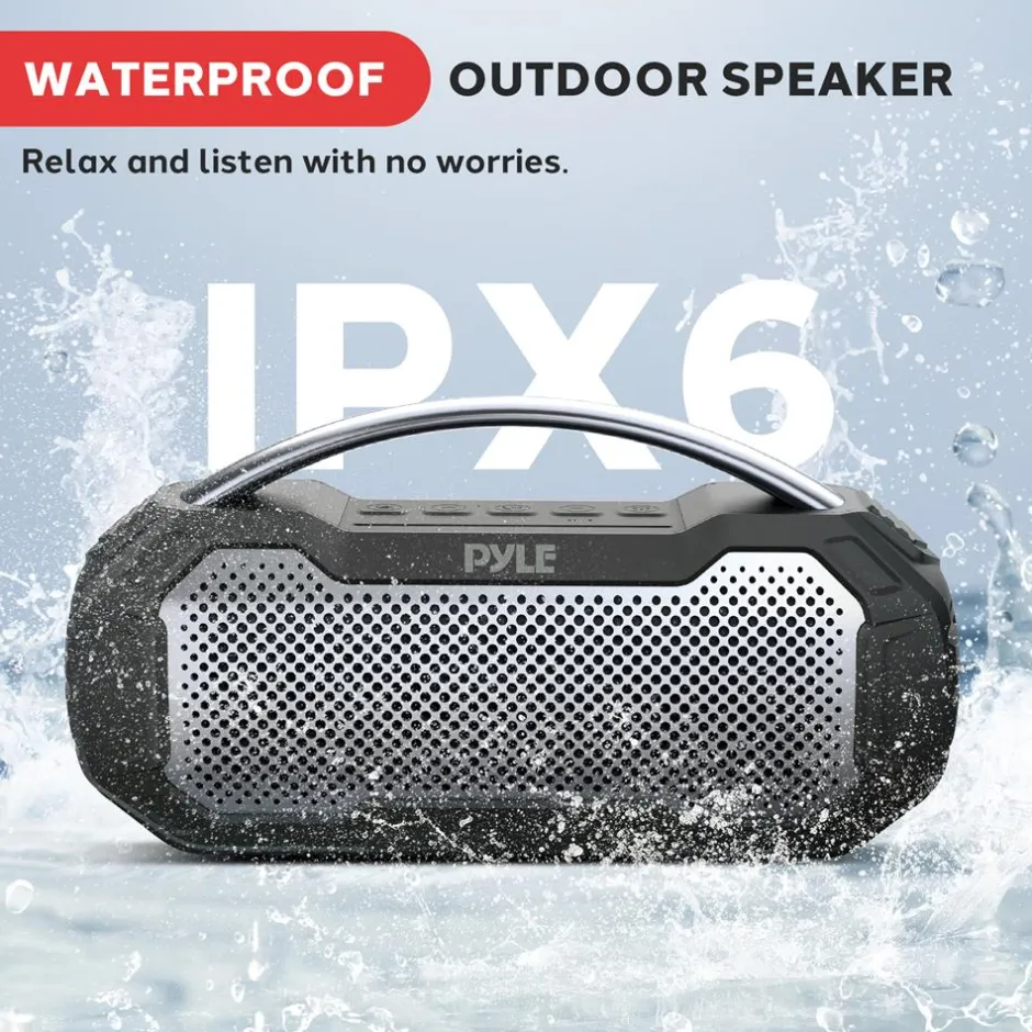 Waterproof Bluetooth Speaker 40W Rechargeable TWS Function RGB Lights<Pyle New