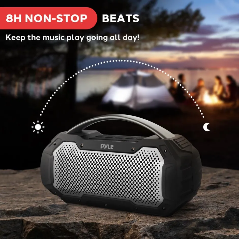 Waterproof Bluetooth Speaker 40W Rechargeable TWS Function RGB Lights<Pyle New