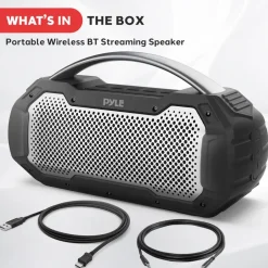 Waterproof Bluetooth Speaker 40W Rechargeable TWS Function RGB Lights<Pyle New