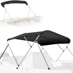 Waterproof Boat Bimini Top - UV Resistant 1" Aluminum Frame, Gray<SereneLife