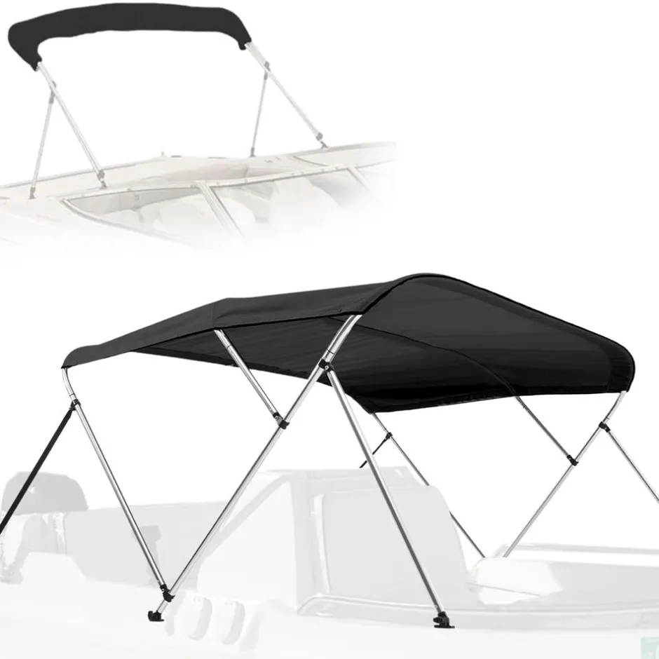 Waterproof Boat Bimini Top - UV Resistant 1" Aluminum Frame, Gray<SereneLife