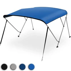 Waterproof Boat Top, 79-84"W 3 Bow, UV Resistant, Aluminum Frame, Blue<SereneLife Sale