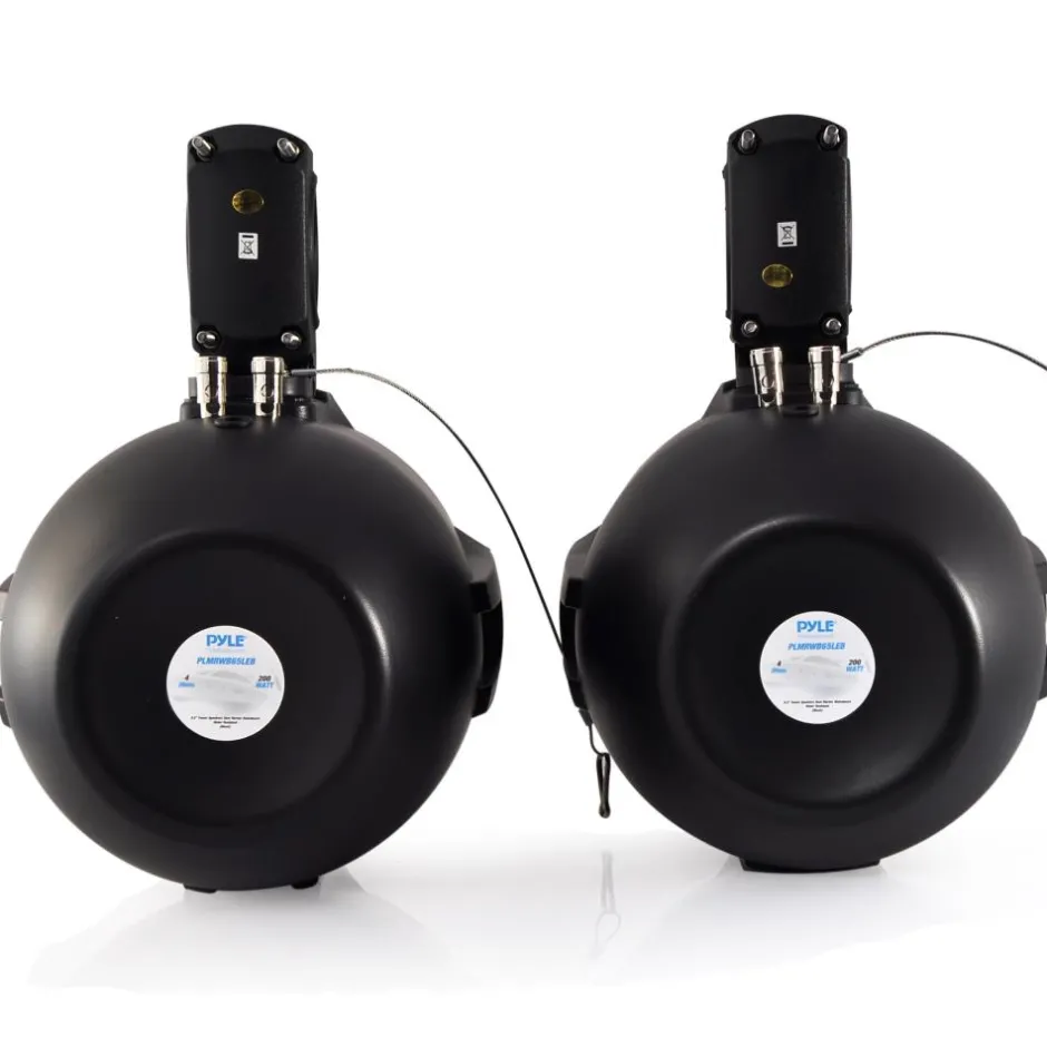 Waterproof Marine Speakers 200W LED Lights 6.5" Dual Subwoofer<Pyle