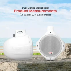 Waterproof Marine Speakers 200W ABS Construction White<Pyle Hot