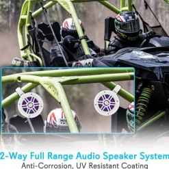 Waterproof Marine Speakers, Bluetooth, LED Lights, 4
