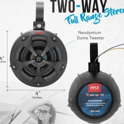 Waterproof Off-Road Speakers 800W RGB Lights Bluetooth Marine Grade<Pyle Online