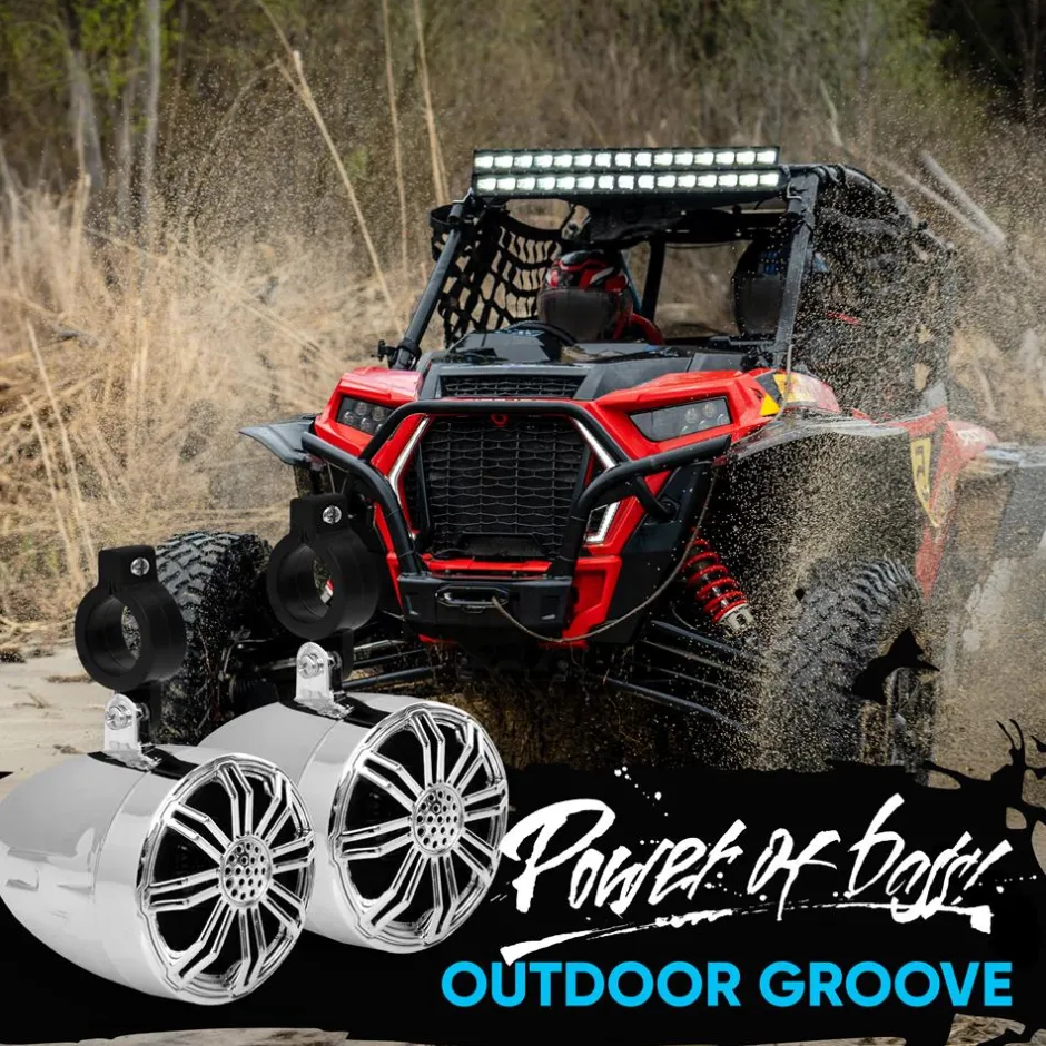 Waterproof Off-Road Speakers 20W Marine Grade Chrome 2.25" Woofer<Pyle Best