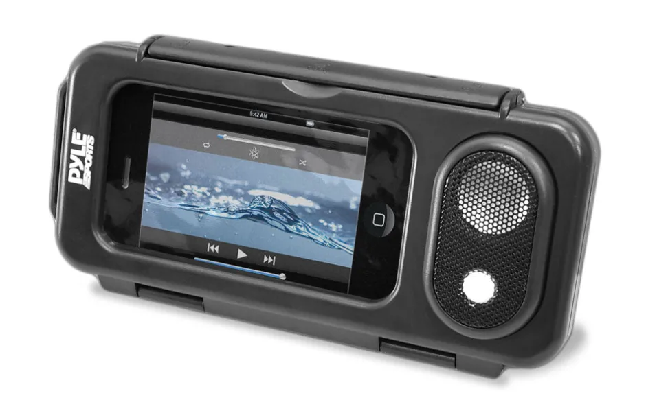 Waterproof Speaker Case - Amplifies Sound - Touchscreen Use - Black<Pyle Outlet