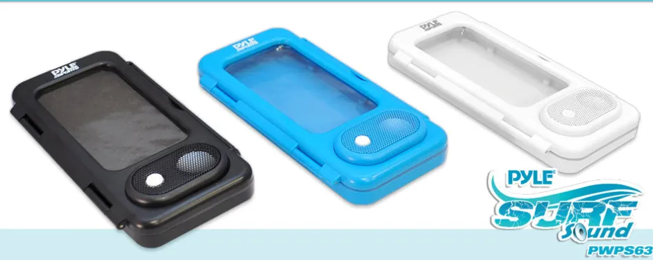 Waterproof Speaker Case Amplifies Sound Clear Plastic White<Pyle