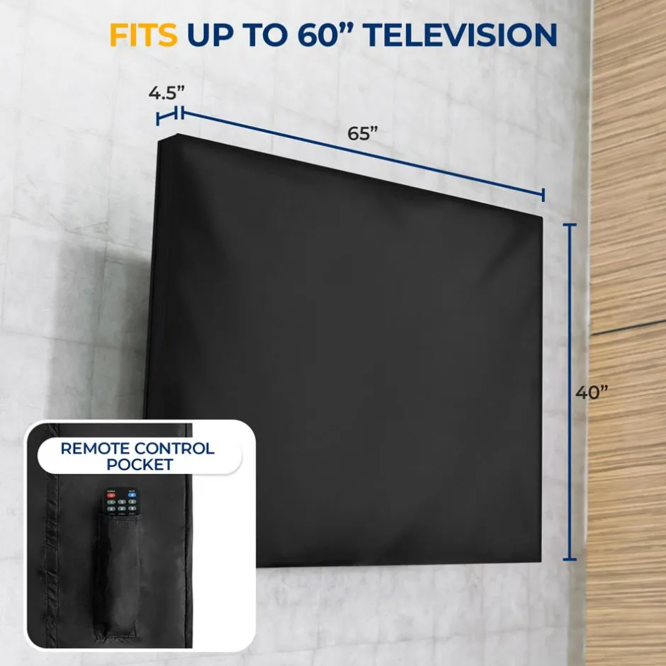 Waterproof TV Cover 60-70" - Weatherproof, Dustproof, Remote Pocket<SereneLife New