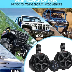 2-Way Bluetooth Marine Speakers 800W Waterproof IP65 White<Pyle Clearance