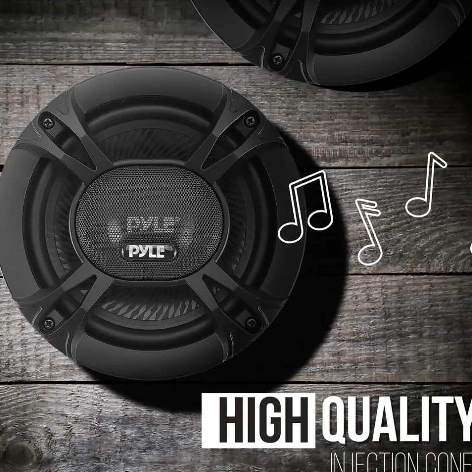 2-Way Car Stereo Speakers 240W Coaxial Low Distortion Black<Pyle Clearance