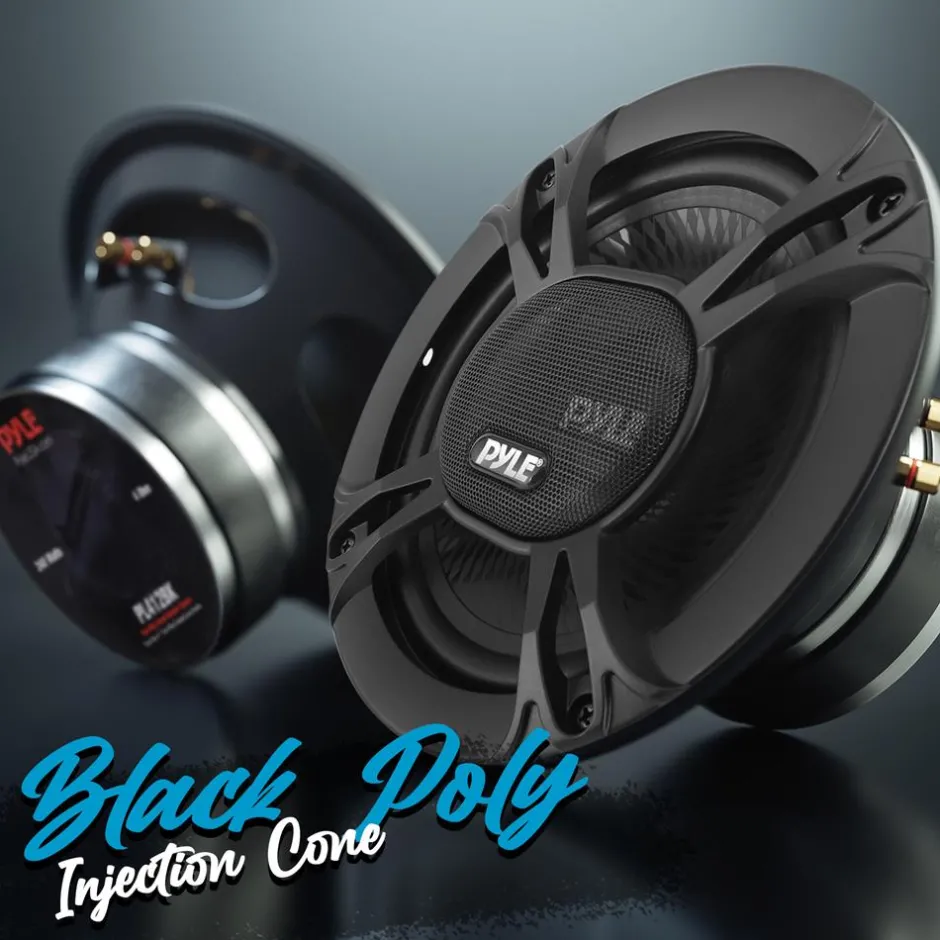 2-Way Car Stereo Speakers 240W Coaxial Low Distortion Black<Pyle Clearance