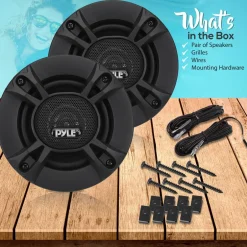 2-Way Car Stereo Speakers 240W Coaxial Low Distortion Black<Pyle Clearance
